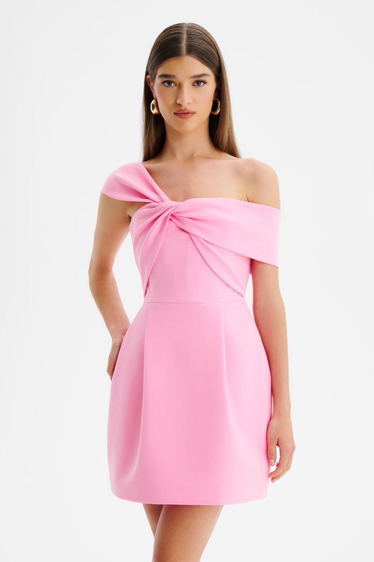 MILA Bardot Mini Dress in Pink
