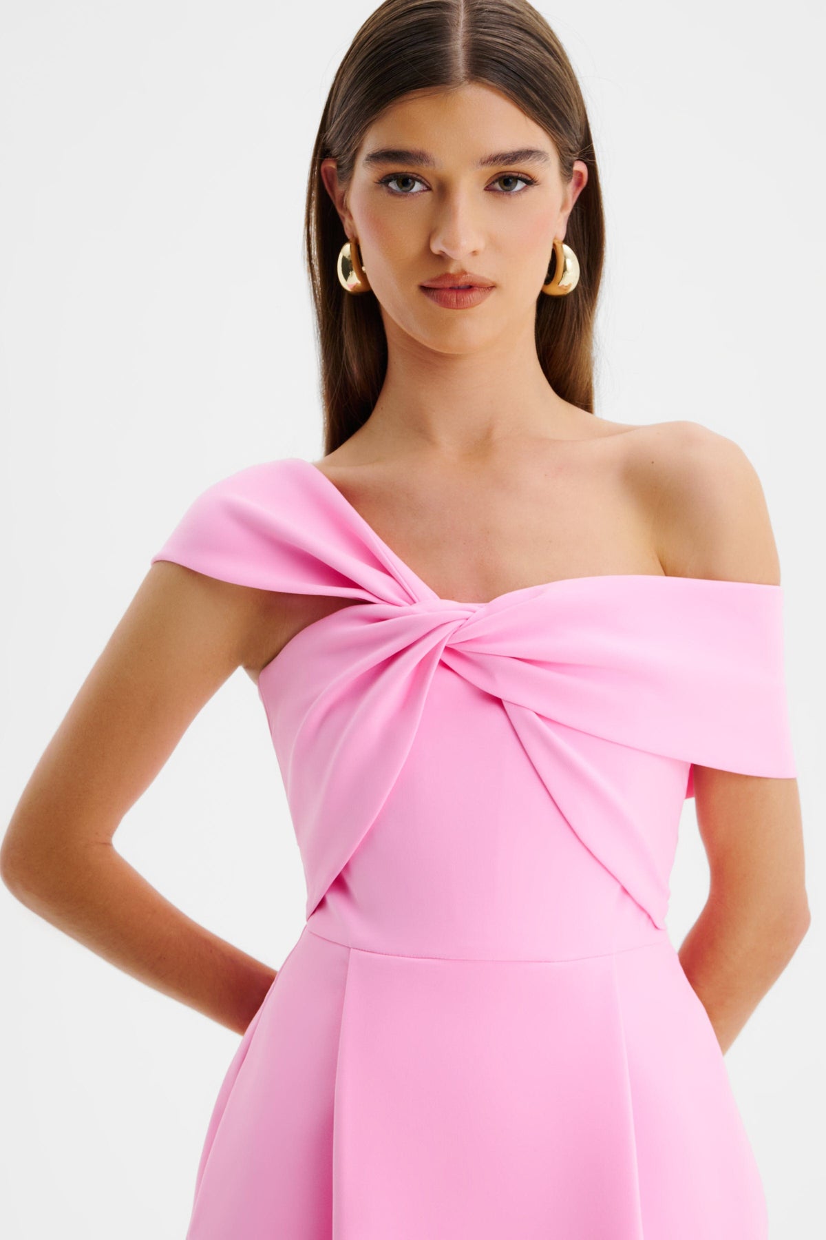 MILA Bardot Mini Dress in Pink