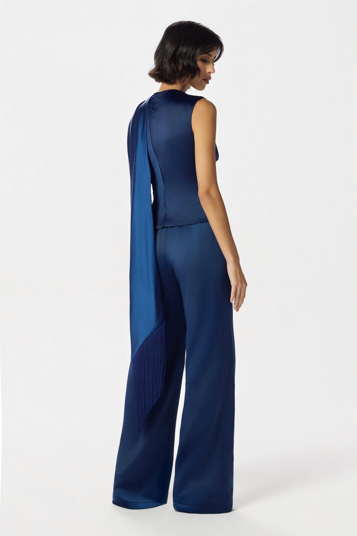 EFFY Satin Top in Navy