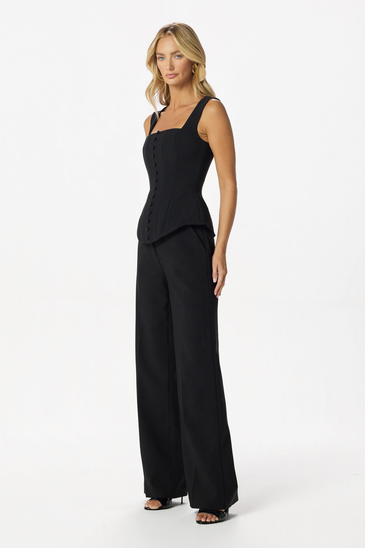 LENI Square Neck Top in Black