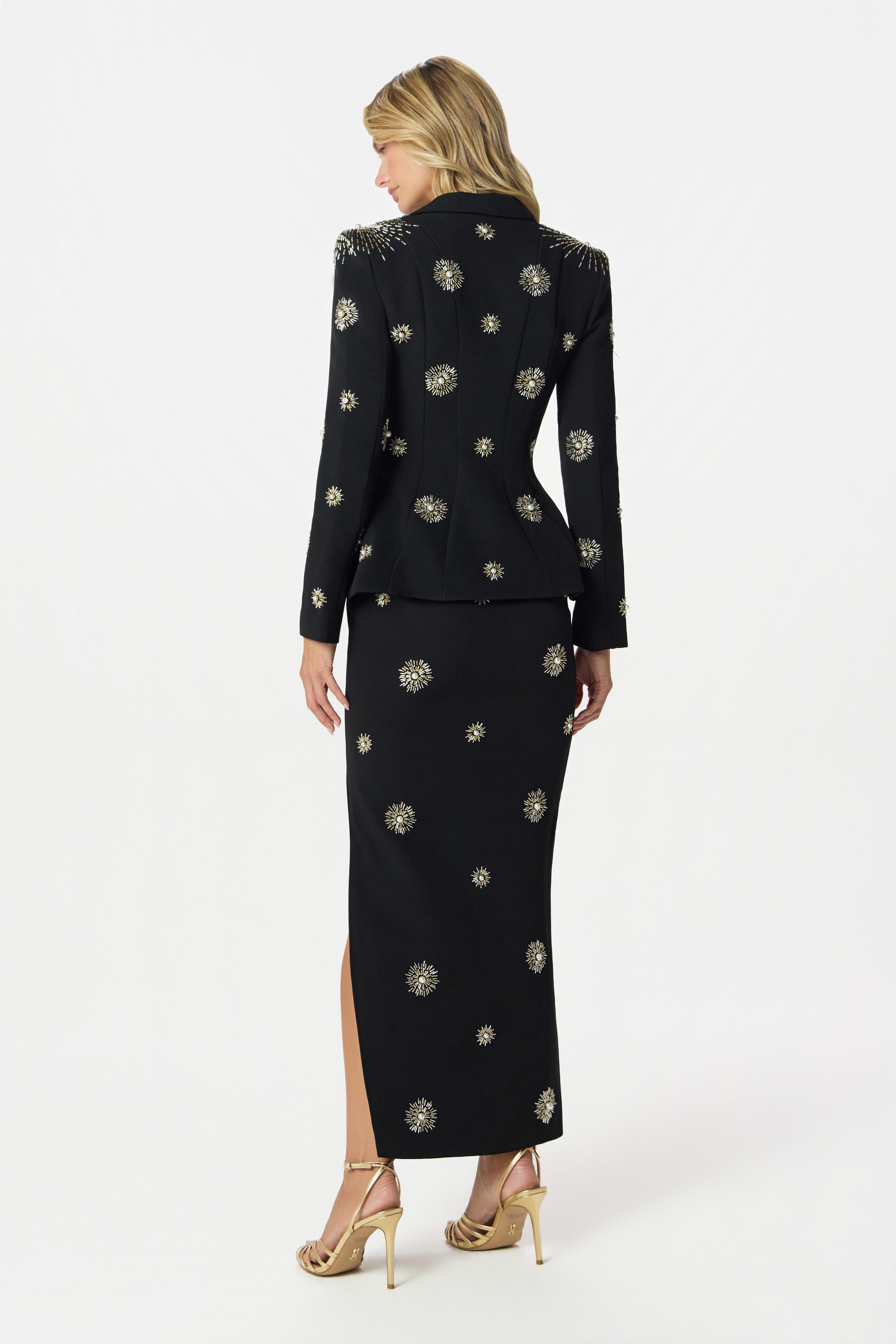 MARCELLA Embellished Maxi Skirt in Black