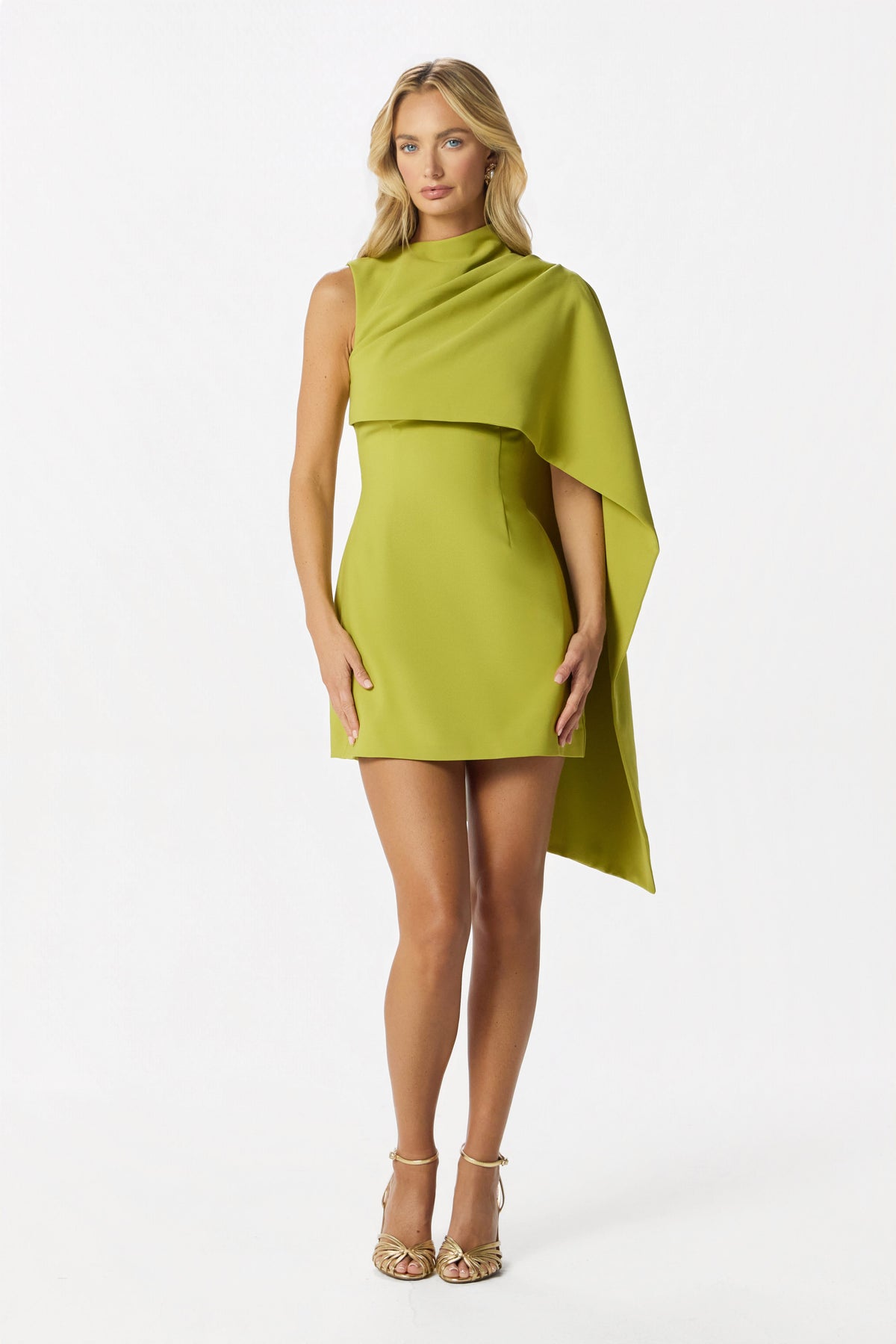 RHYLA High Neck Mini Dress in Chartreuse