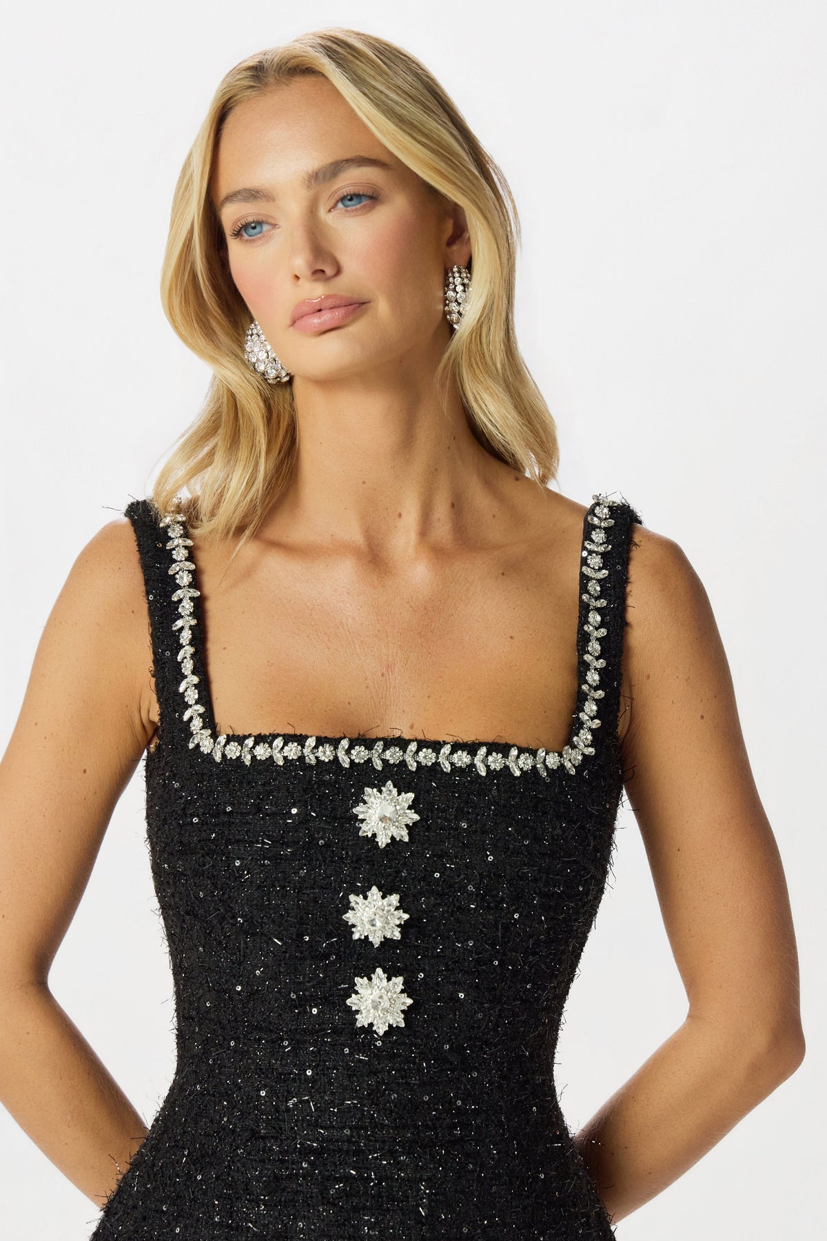 ZOEY Boucle Mini Dress in Black