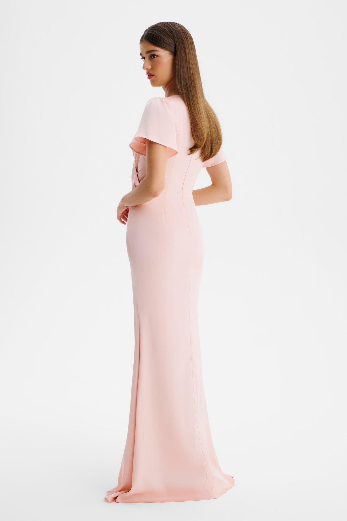 BEAU Satin Maxi Dress in Pink