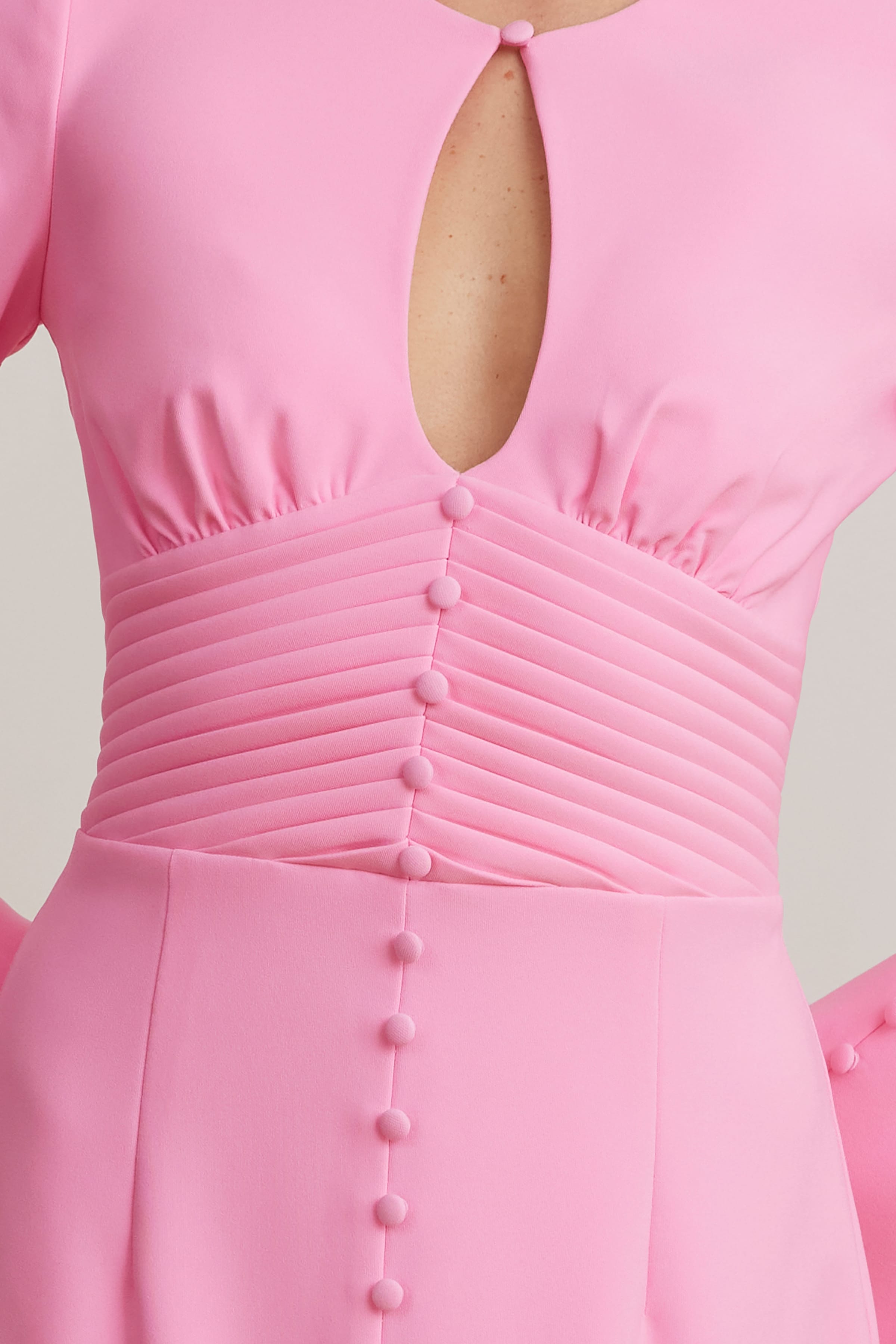 ROXIE Keyhole Midi Dress in Pink