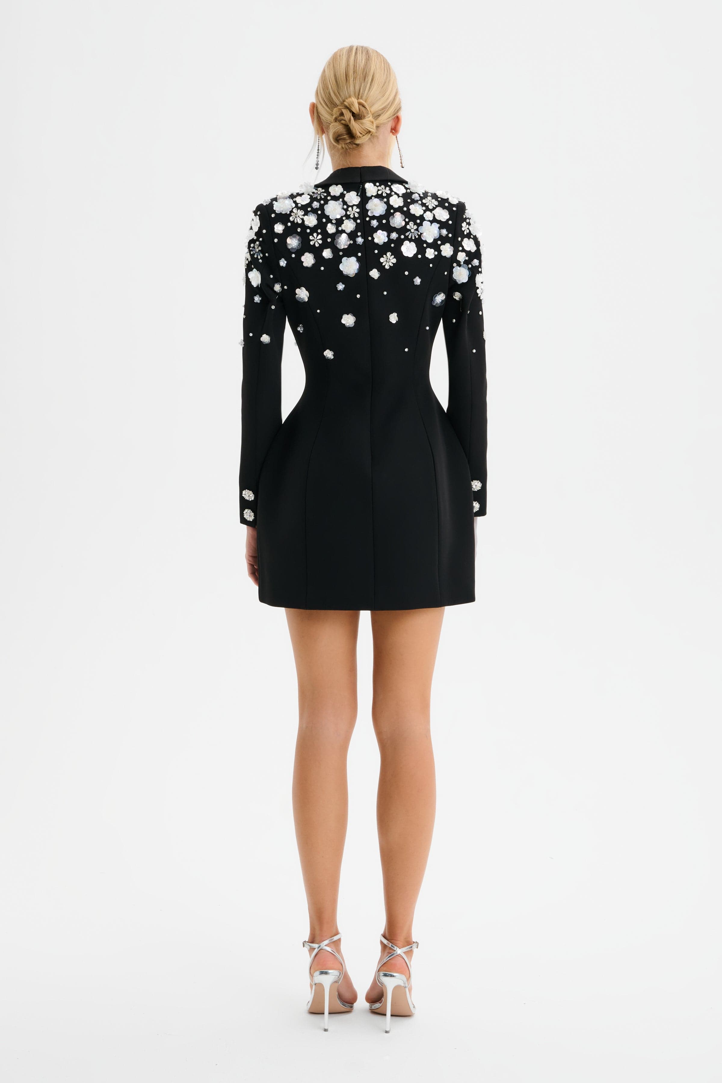 LOLA Embellished Blazer Dress in Black