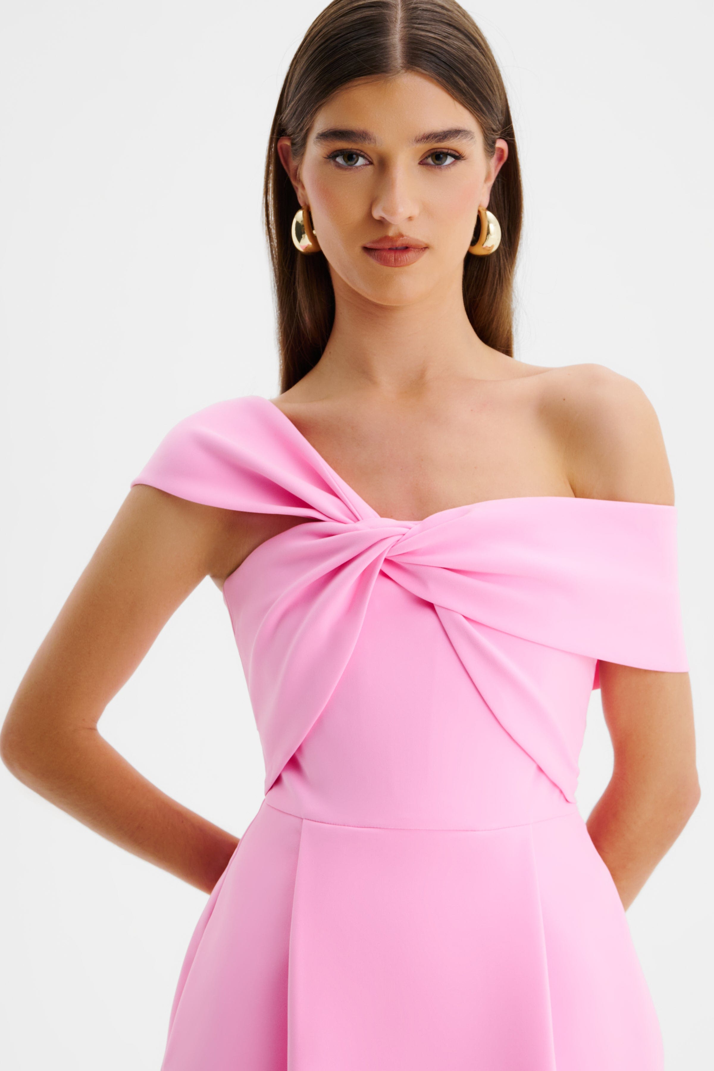 MILA Bardot Mini Dress in Pink