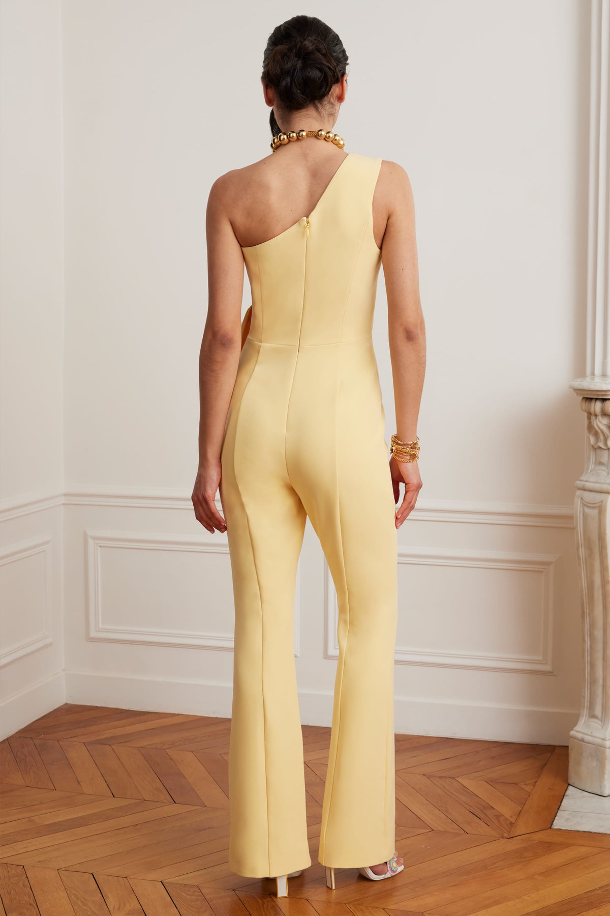 HALLIE Asymmetric Jumpsuit in Yellow