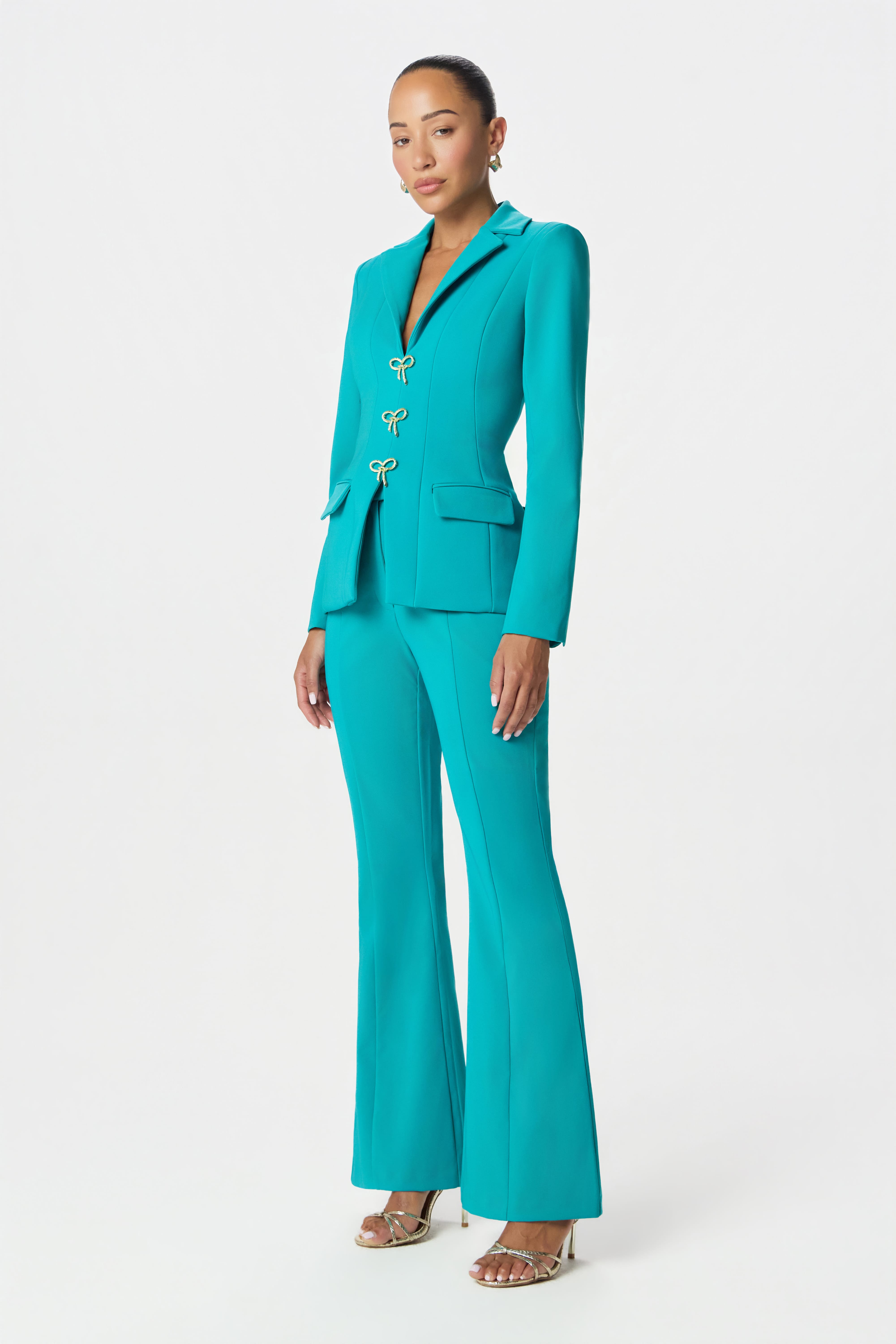 ALEXA Flared Trousers in Blue